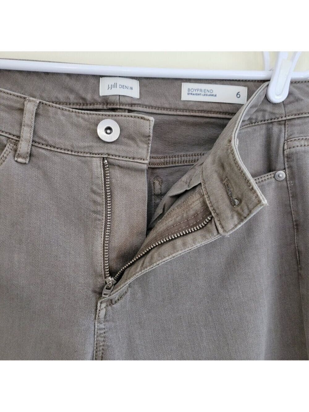 J. Jill Denim Boyfriend Straight Leg Ankle Jeans Gray Women's Size 6 - Picture 6 of 13
